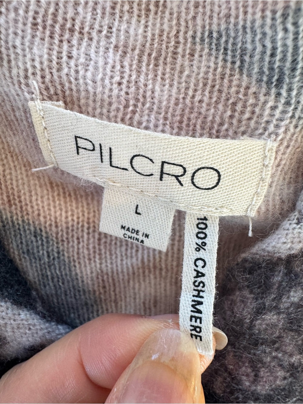 Anthropologie Pilcro Alani Tiger Leopard Cashmere Sweater Mock Neck Oversized L - Picture 8 of 12